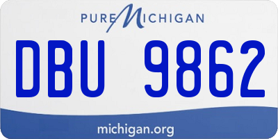 MI license plate DBU9862