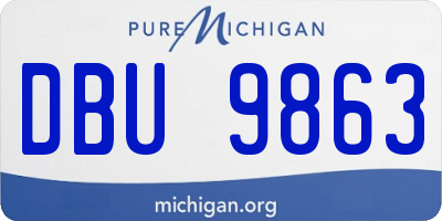 MI license plate DBU9863
