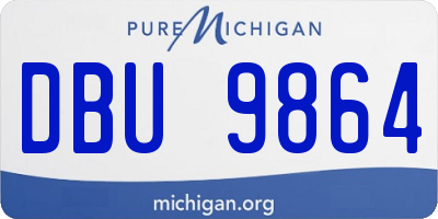 MI license plate DBU9864