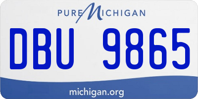 MI license plate DBU9865