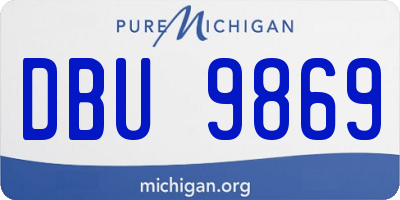 MI license plate DBU9869