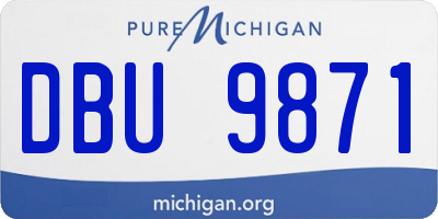 MI license plate DBU9871