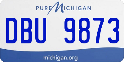 MI license plate DBU9873
