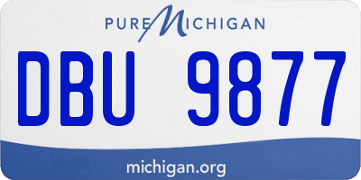 MI license plate DBU9877