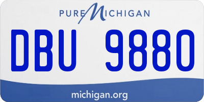 MI license plate DBU9880