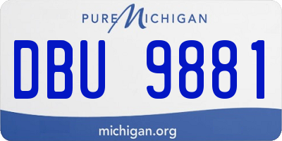 MI license plate DBU9881