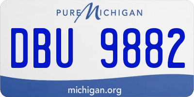 MI license plate DBU9882