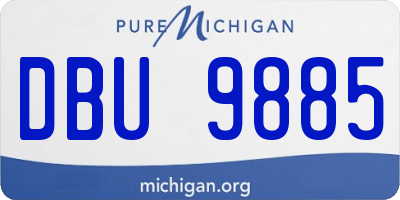 MI license plate DBU9885