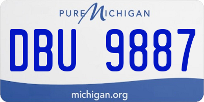 MI license plate DBU9887