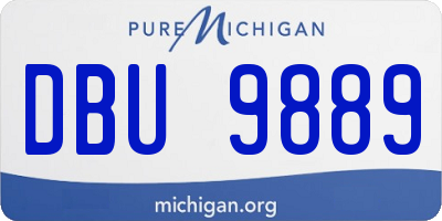 MI license plate DBU9889