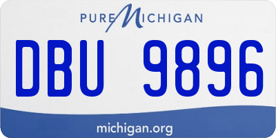 MI license plate DBU9896