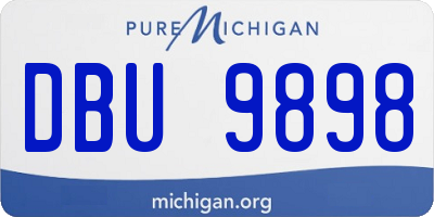 MI license plate DBU9898