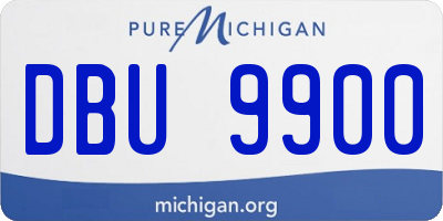 MI license plate DBU9900