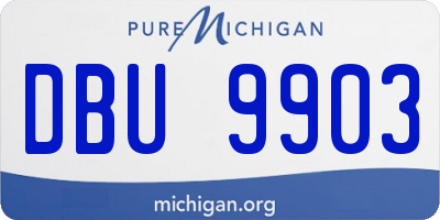 MI license plate DBU9903