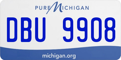 MI license plate DBU9908