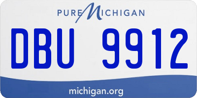 MI license plate DBU9912