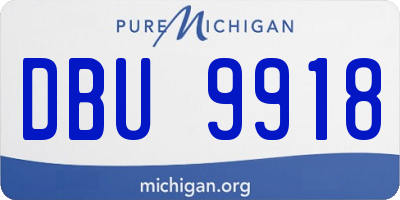 MI license plate DBU9918