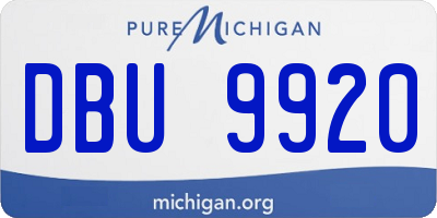 MI license plate DBU9920