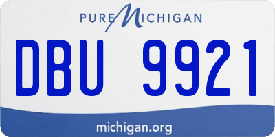 MI license plate DBU9921