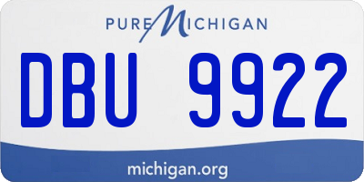 MI license plate DBU9922
