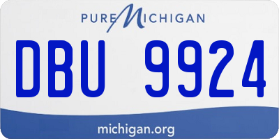 MI license plate DBU9924
