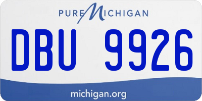 MI license plate DBU9926