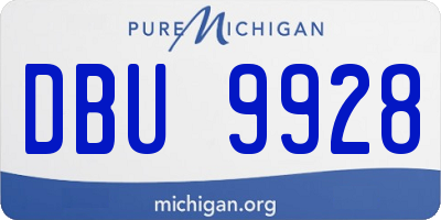 MI license plate DBU9928