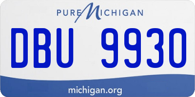 MI license plate DBU9930