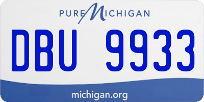 MI license plate DBU9933