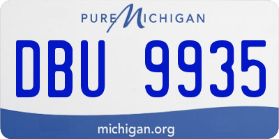 MI license plate DBU9935