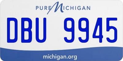 MI license plate DBU9945