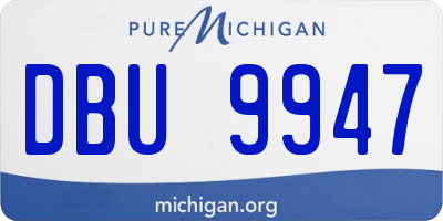 MI license plate DBU9947