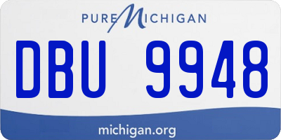 MI license plate DBU9948