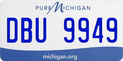 MI license plate DBU9949