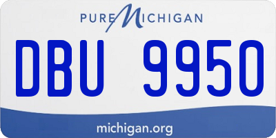 MI license plate DBU9950