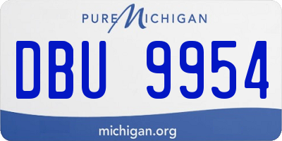 MI license plate DBU9954