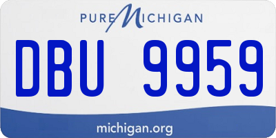 MI license plate DBU9959