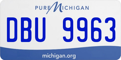 MI license plate DBU9963