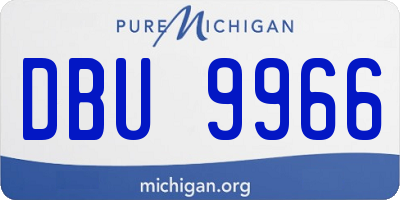 MI license plate DBU9966