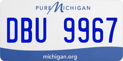 MI license plate DBU9967