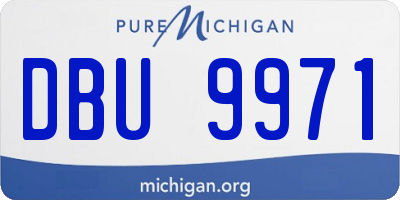MI license plate DBU9971