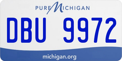 MI license plate DBU9972