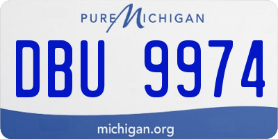 MI license plate DBU9974