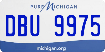 MI license plate DBU9975