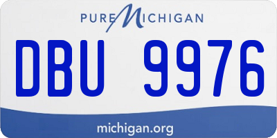 MI license plate DBU9976