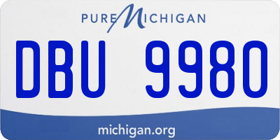 MI license plate DBU9980