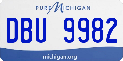 MI license plate DBU9982