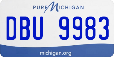 MI license plate DBU9983