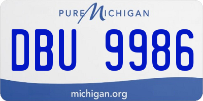 MI license plate DBU9986