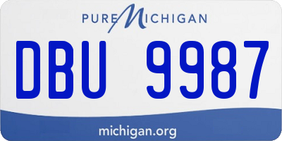 MI license plate DBU9987
